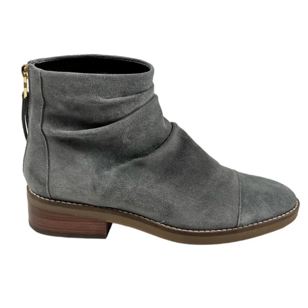 Gray Suede Ankle Boots - Picture 2 of 12